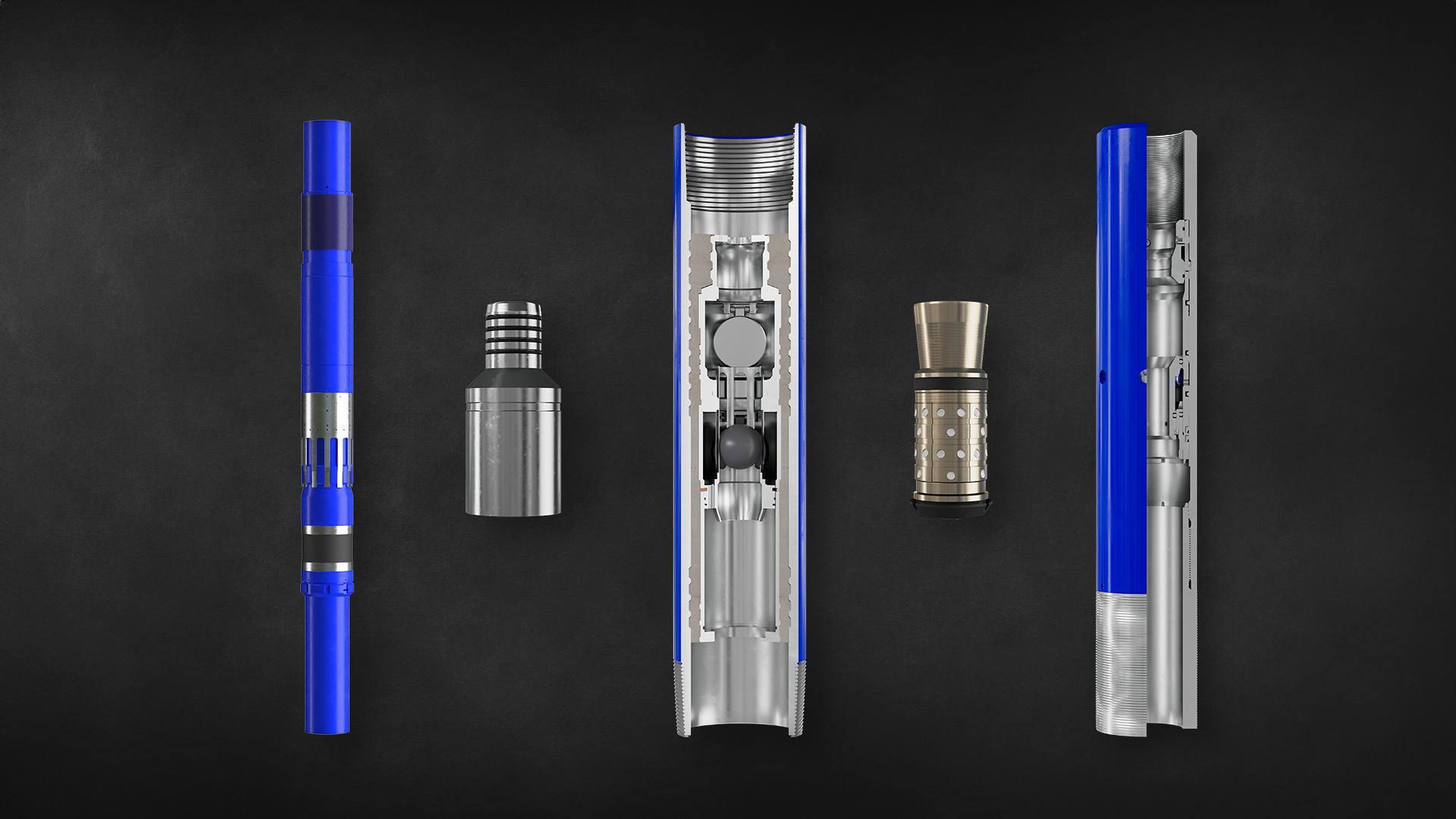 E-commerce product page with 3D rendered components