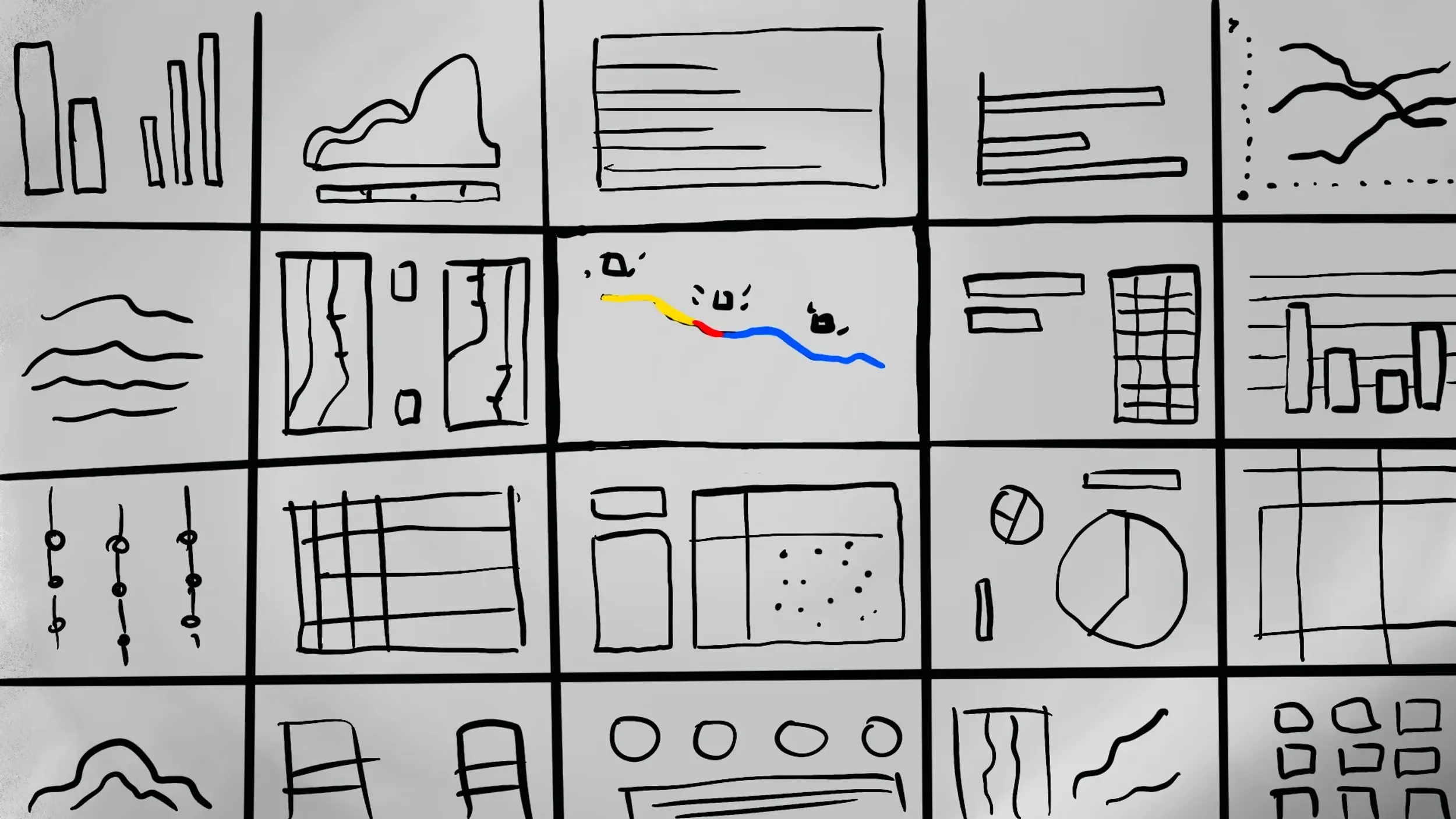 Line-art storyboard of office desk with monitor displaying live pipeline monitoring interface, highlighting remote management by Motion Giraffx.