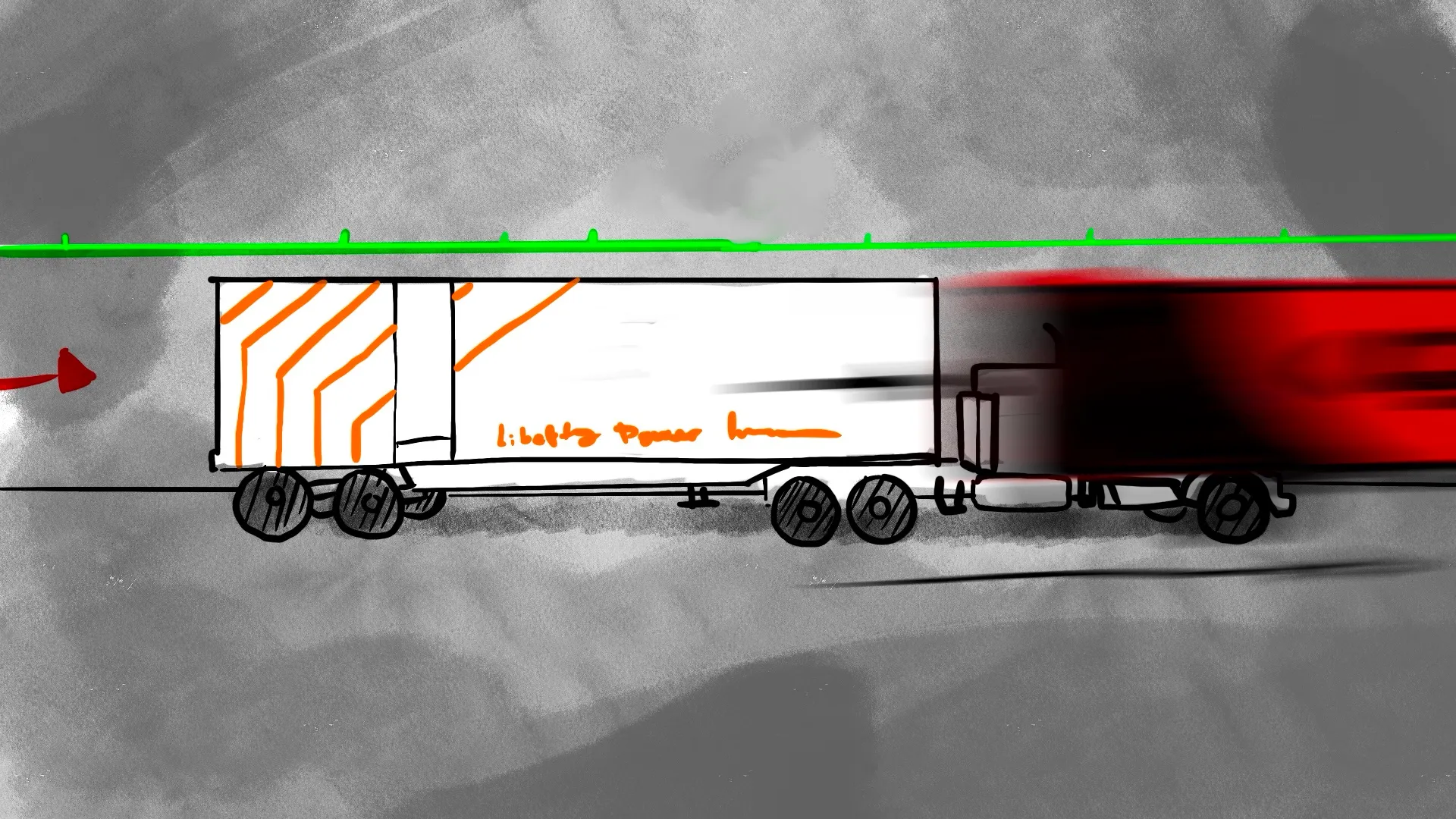 Liberty mobile power unit in transit on highway by Motion Giraffx