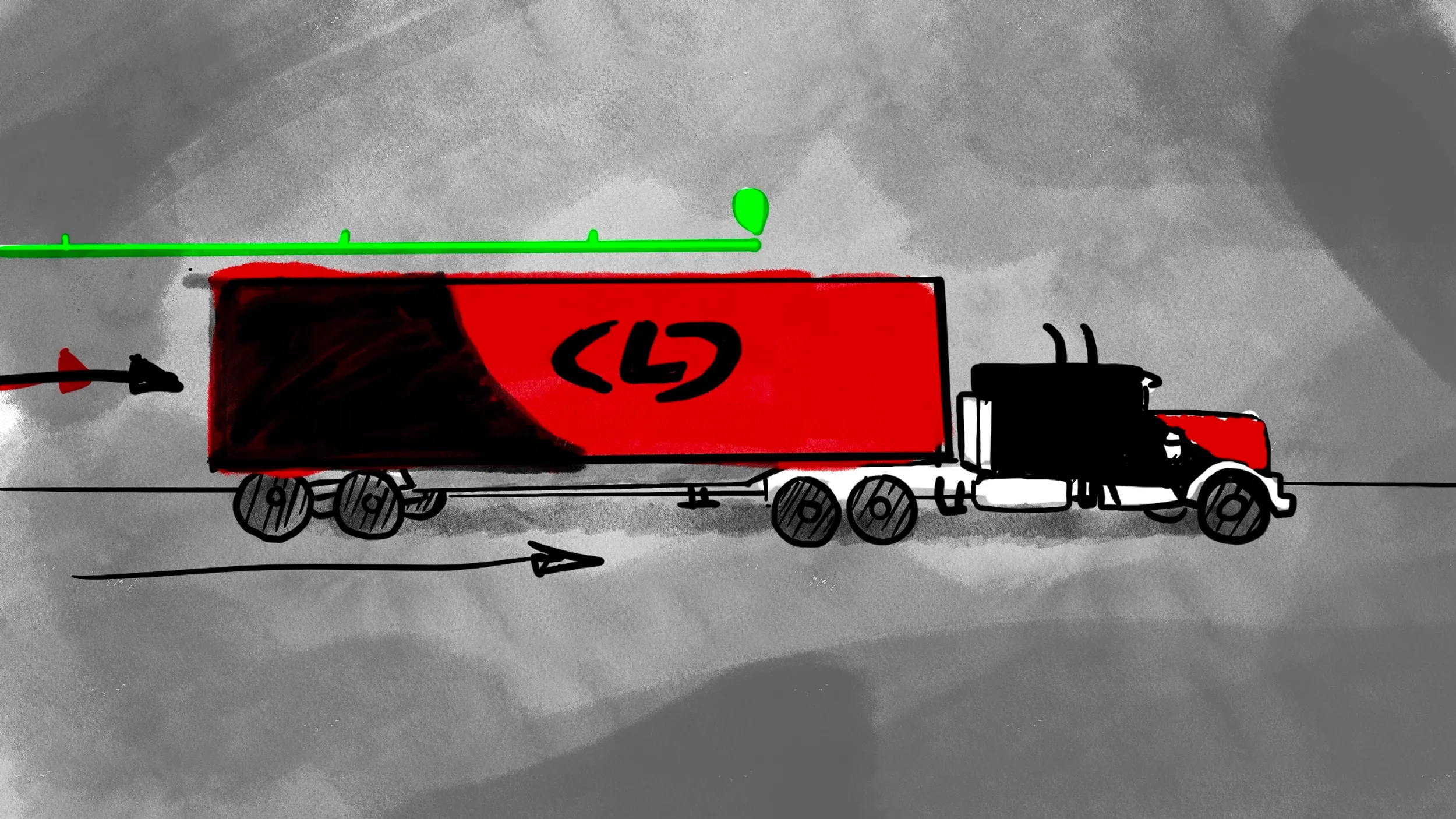 Liberty mobile generator truck with route visualization by Motion Giraffx