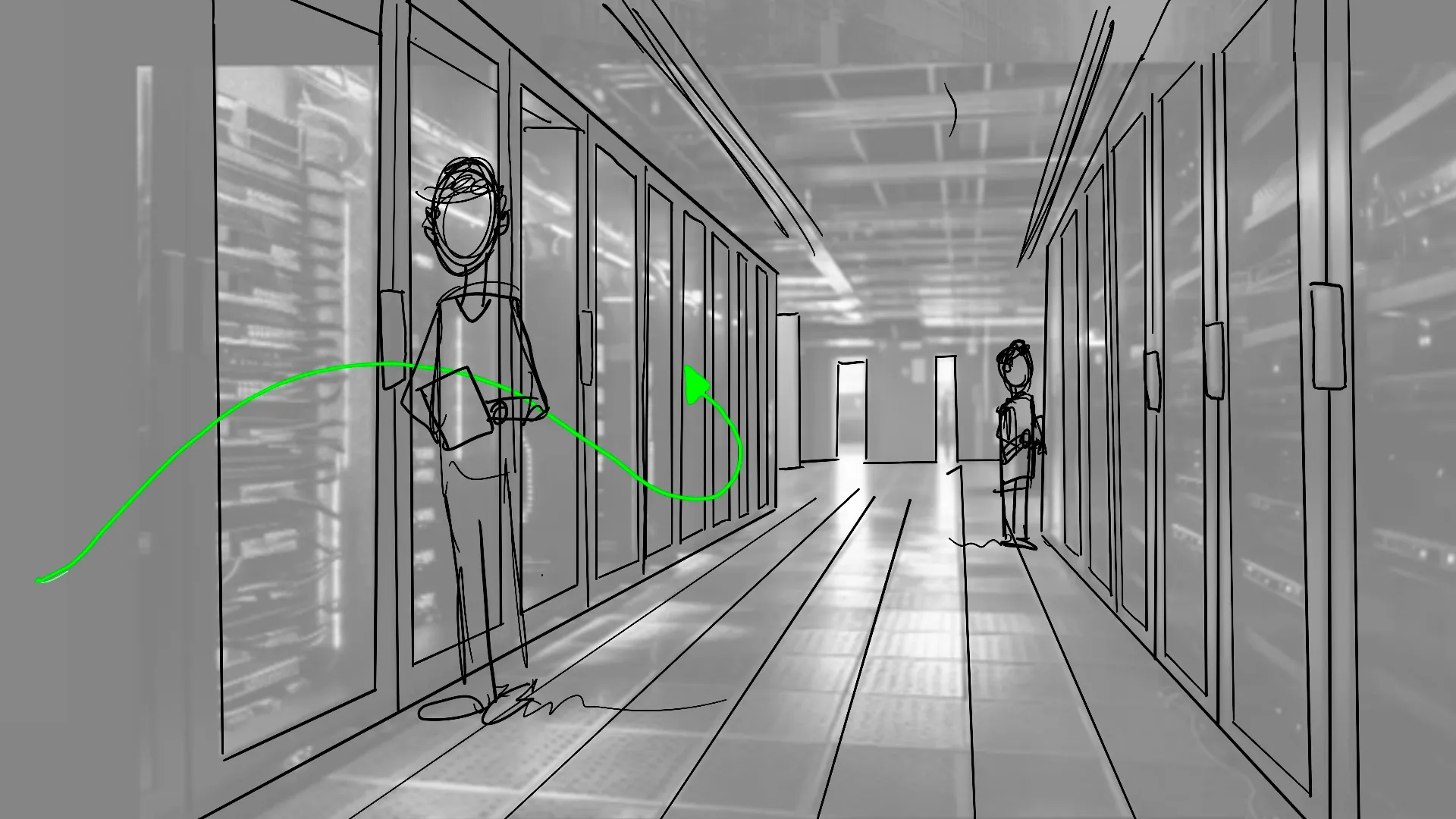 Data center corridor powered by Liberty remote generation by Motion Giraffx