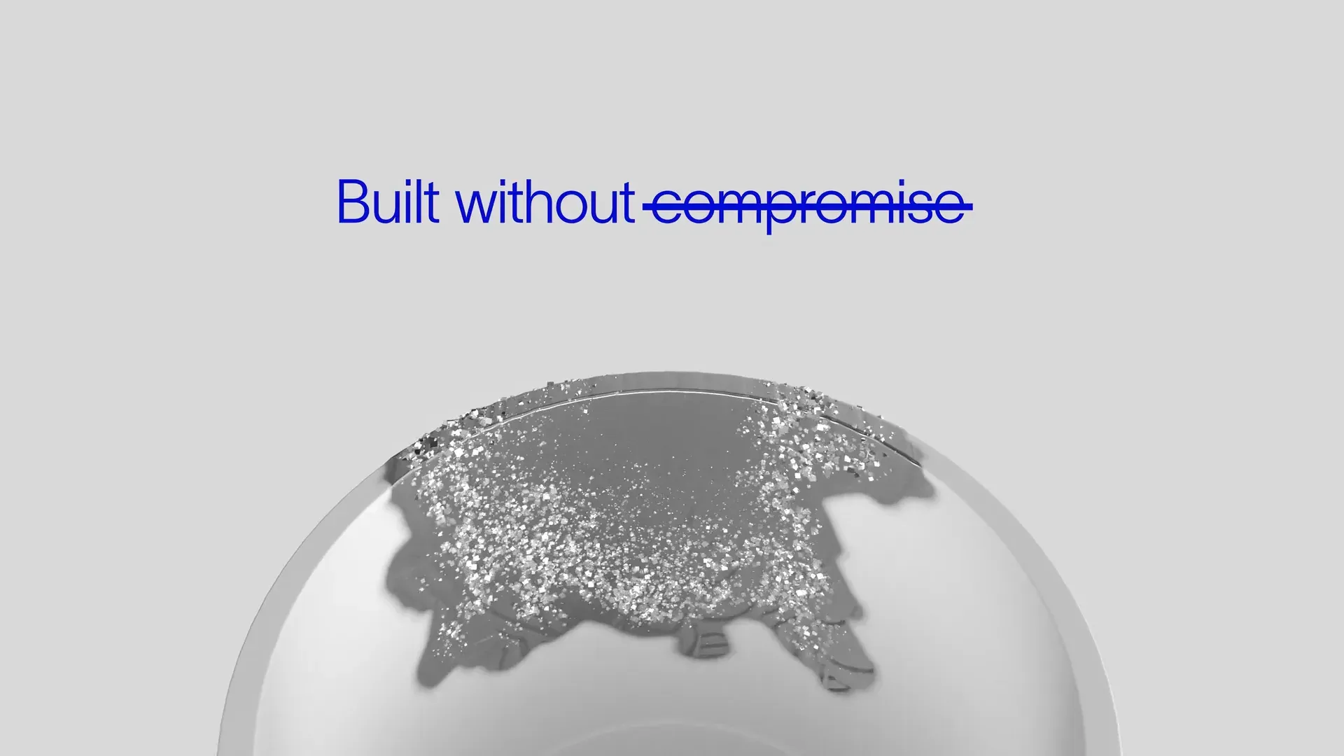 Diamond particles spreading across the inside of the pipe end under the on-screen text "Built without compromise," from the SLB Deka 3D animation by Motion Giraffx