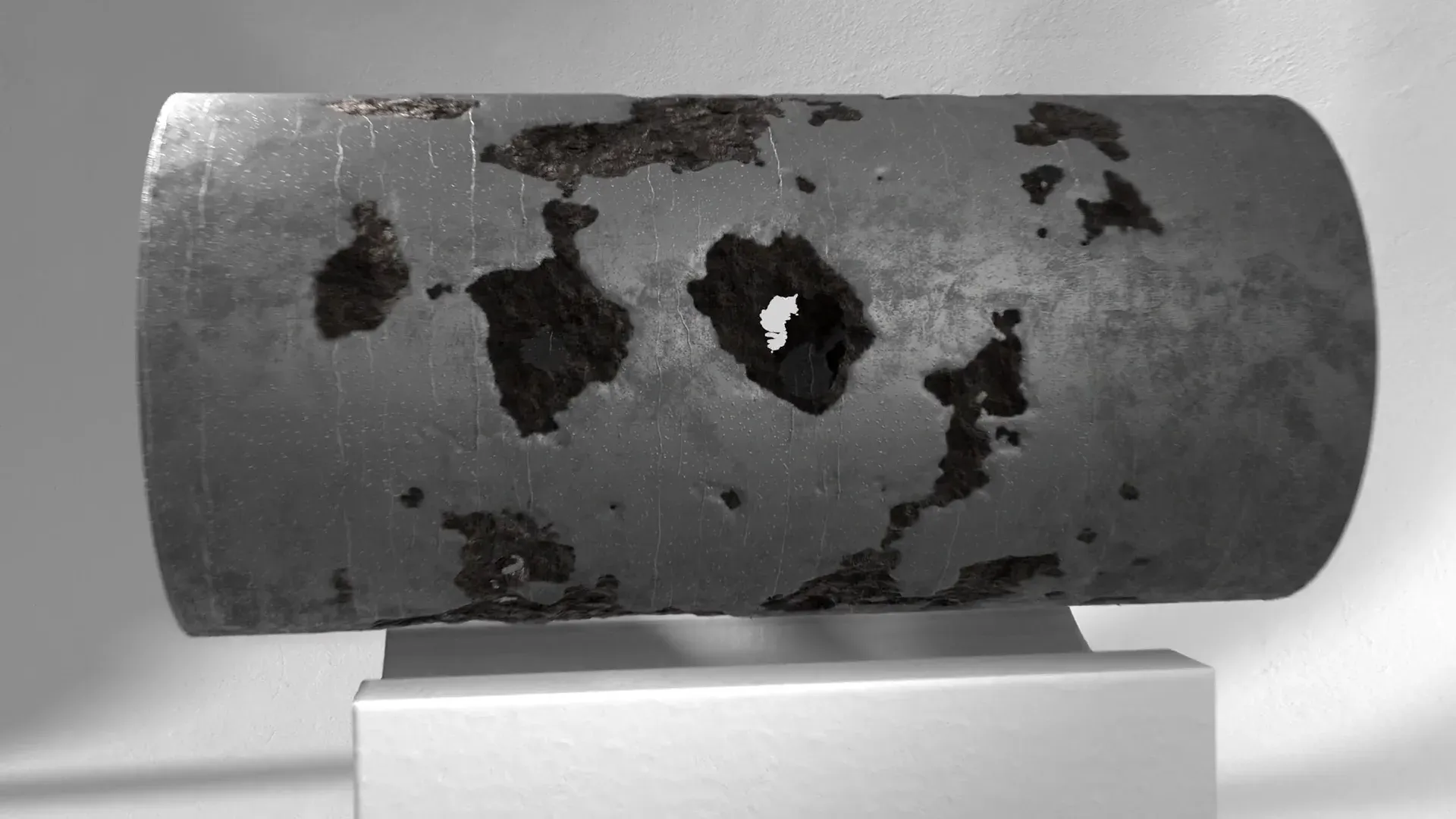 Corroded pipe wall with holes worn through it, from the SLB Deka 3D animation by Motion Giraffx